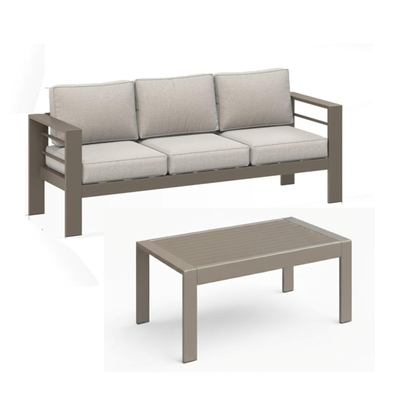 Ensemble de patio extérieur 2 pièces, Kaki pâle, Kaki pâle