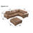 Modular Leather Sectional with Ottoman, Large 5 Seats Tufted Cushion-1471432778