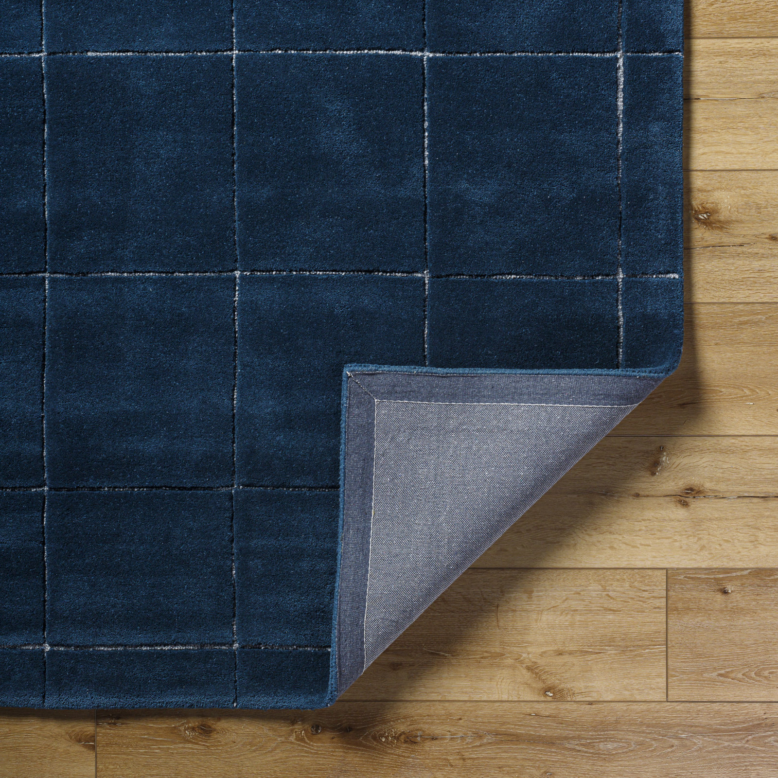 Mallory Hand-Tufted Marine Blue Geometric Rug, Rectangle 8' x 10'
