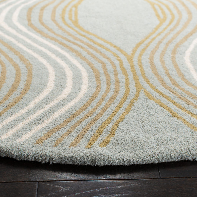 Secaucus Hand Tufted Wool Abstract Rug, Square 7'