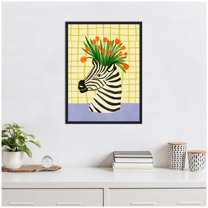 «Zebra Vase» par Nikita Jariwala, reproduction d'art sur toile encadrée