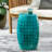 12" Accent Side End Table, Cylindrical Design, Coffee Table For Living Room, Family Room, Entryway, Indoor Outdoor, Industrial Style, Teal Color | Gift Idea-166030477