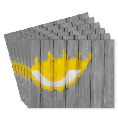 Yellow Eye Graffiti Polyester Boltwood (Set of 6) - Home Decor