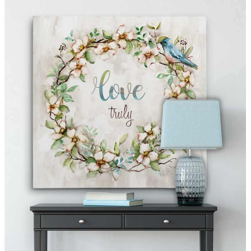 « love vraiment », impression, H 16 po x l 16 po x P 1,5 po, Toile tendue