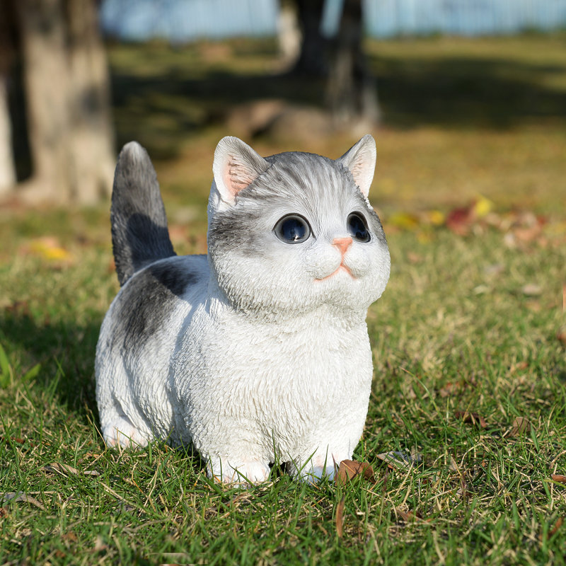 Animals Weather Resistant Polyresin Garden Statue, Grey