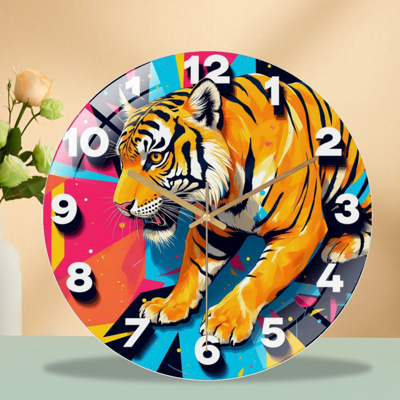 Horloge murale Vibrant Tiger