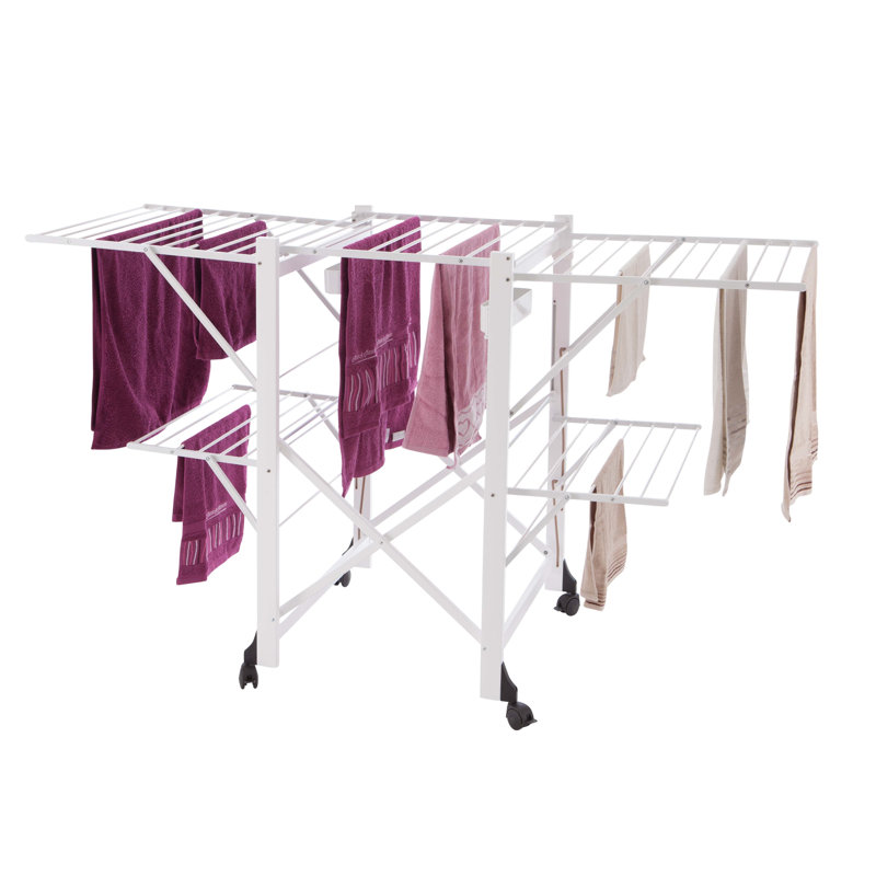 Millwright Wood Foldable Freestanding Drying Rack, White