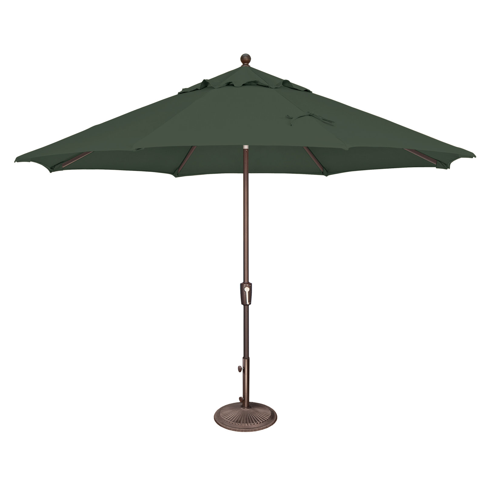 Launceston 132'' Outdoor Umbrella, Canvas Forest Green Sunbrella® Canvas, Bronze
