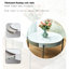 Table basse tambour moderne avec motif en céramique et pieds en fer