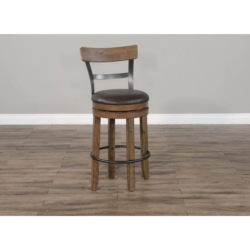 Meilani Swivel Upholstered Counter Stool, Bar Stool (30” Seat Height), Buckskin