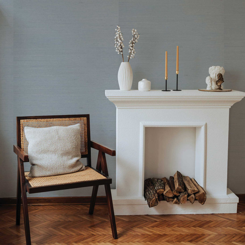 Hejran Sisal Authentic Grasscloth Wallpaper, Light Gray