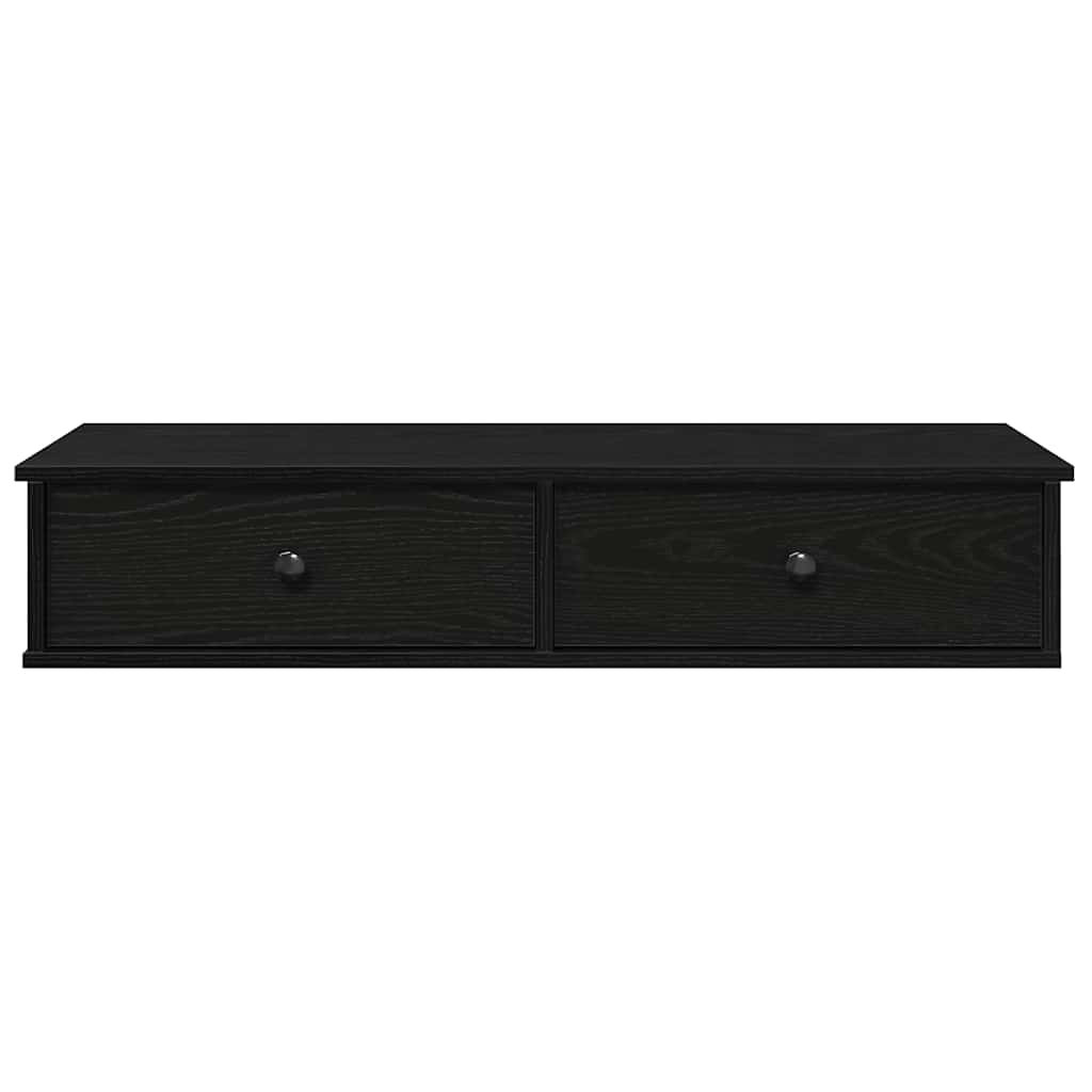 Vidaxl (Black, 100 X 34 X 19 Cm) Wall Shelf With Drawers White 60X25x15 Cm Engineered Wood - Image 2
