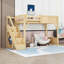 Lit mezzanine en bois avec garde-robe et escalier de rangement-647736160-647736161