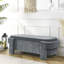 Banc rembourré en chenille avec grand espace de rangement pour le salon