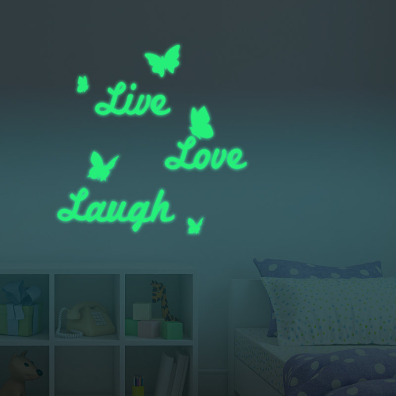 Live Love Laugh Glow in Dark Wall Sticker Set