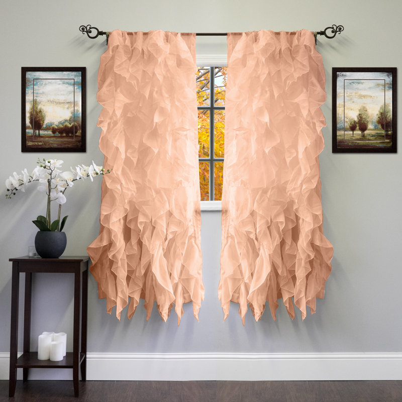 Fulda Semi Sheer Curtain Single Panel, Ivory, 50" W x 63" L