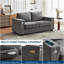 Canapé 70 po en chenille moderne avec charge USB, housse amovible et coussin à ressorts, petit canapé confortable pour appartement, bureau, salon-1579849882