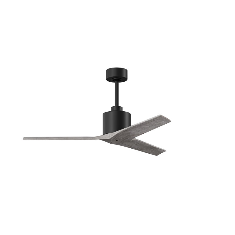 Mollywood - 42" Ceiling Fan - Textured Bronze Finish - Matte Black Blades, Matte Black, 52", Barn Wood Tone