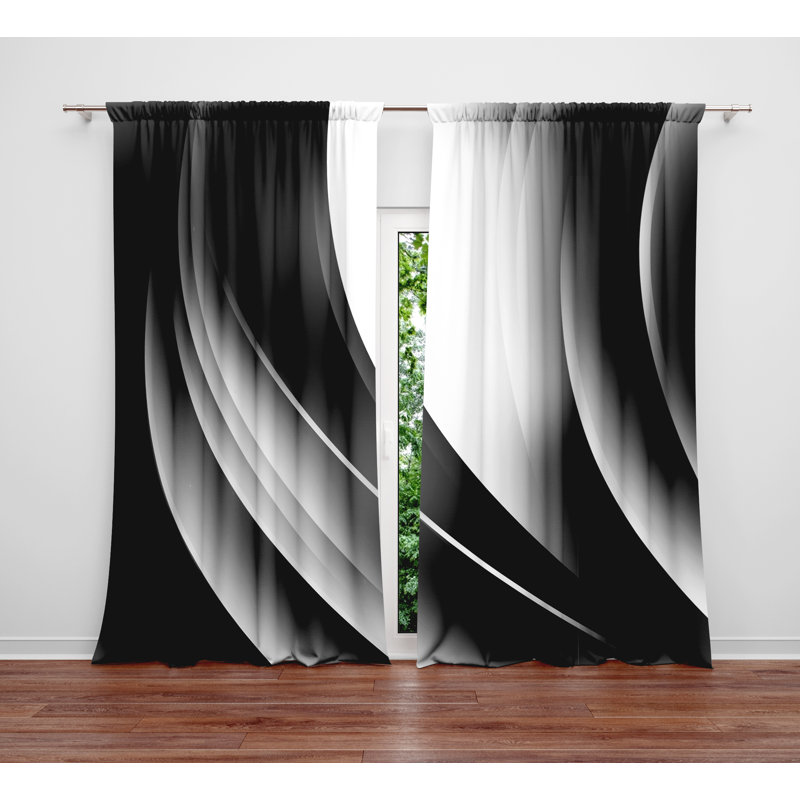 Semi Sheer Curtain Panel Pair, 40" W x 52" L