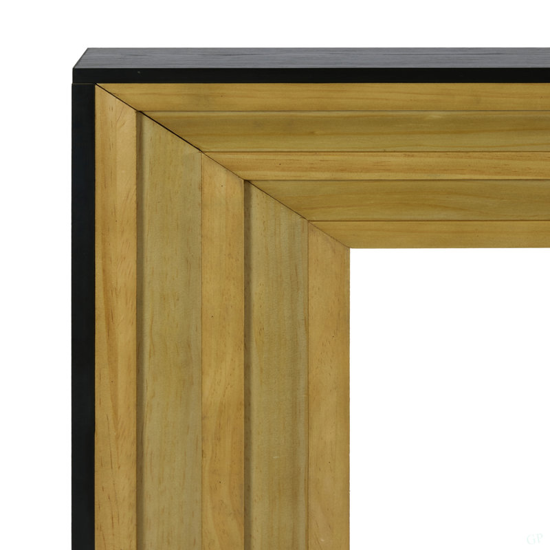 Console Modern Contrast moderne avec structure en bois stratifié et plateau noir