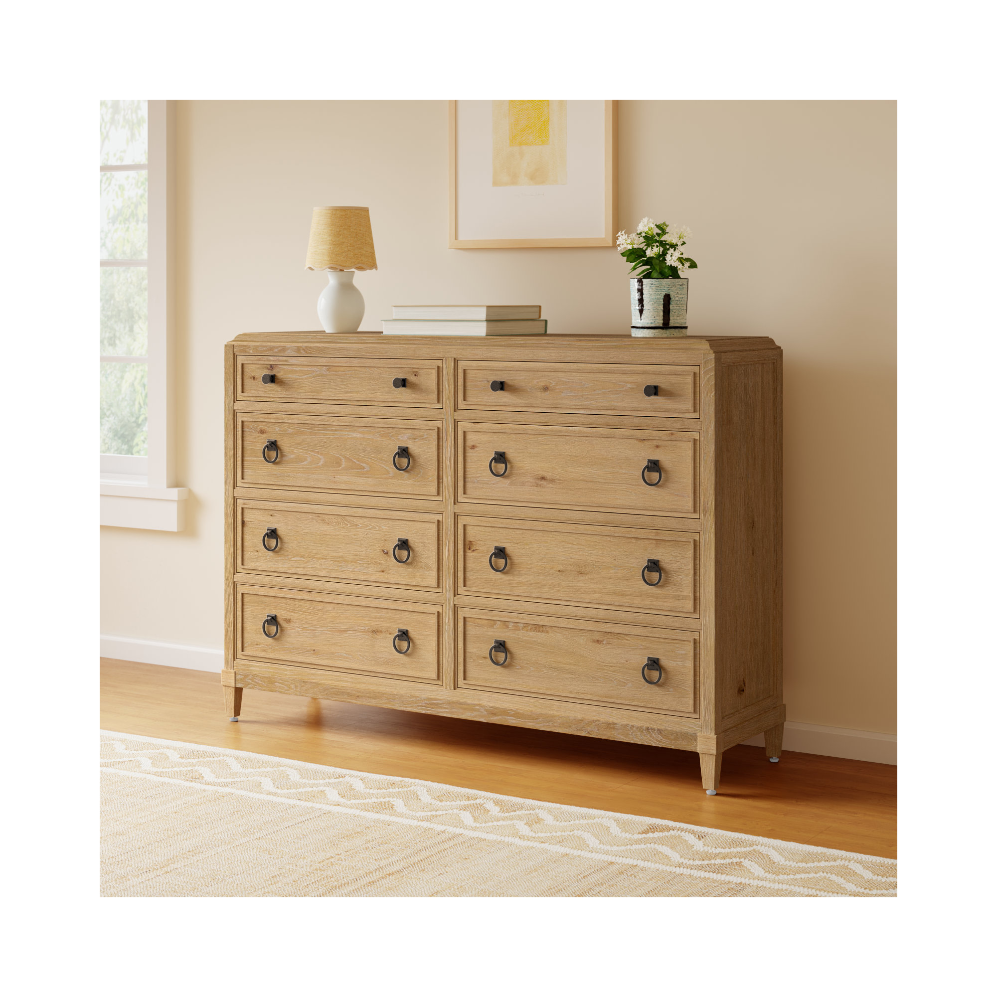 Hayes 8 Drawer Dresser, Tan
