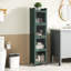 Quatre armoires noires pour exposer des plantes et des accessoires de jardin dans des décorations-2044080001