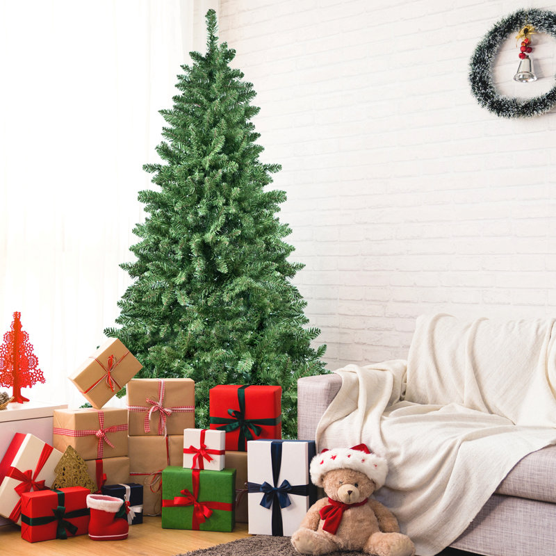 Arbre de Noël vert avec lumières à DEL RVB contrôlées par le Wi-Fi, pointes en PVC, 38 fonctions d'éclairage, synchro musicale, structure à charnières et support en métal - arbre des Fêtes contrôlé par une application intelligente