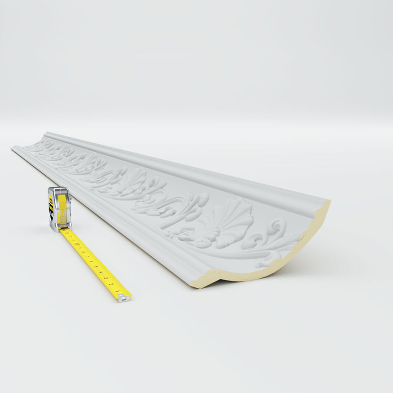 Primed White Polyurethane Geometric Crown Moulding Sample