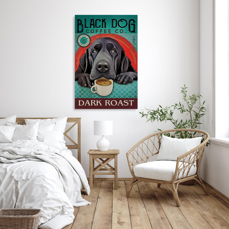 Black Dog Coffee Co - 1 pièce, impression sur toile tendue, H 20 po x l 16 po x P 1,25 po