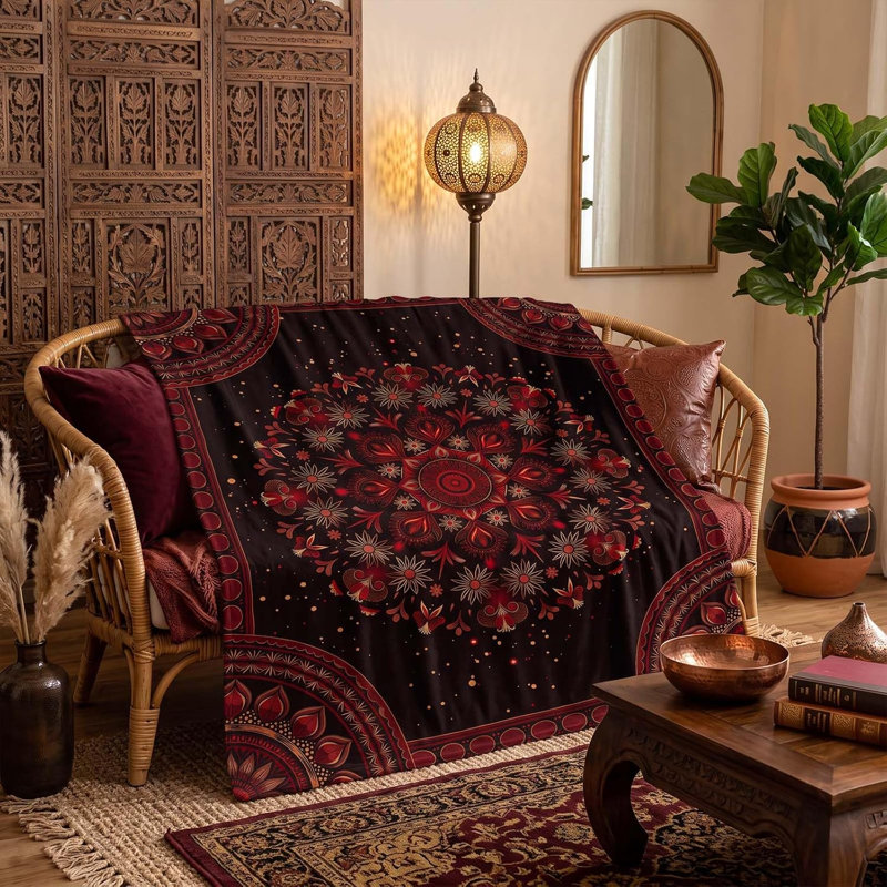 Jeté Accnicc Boho Mandala, 60 x 80 po, L 80 po x l 60 po