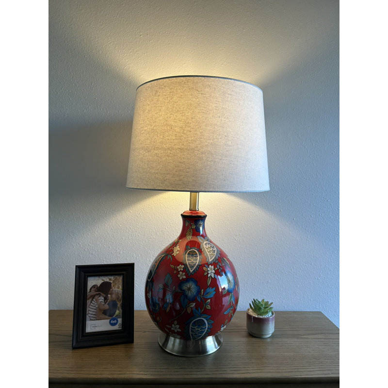 Ceramic Table Lamp Morning Glory For Living Room  Bedroom Bedside Office Hotel 15'W*15"D*28'H