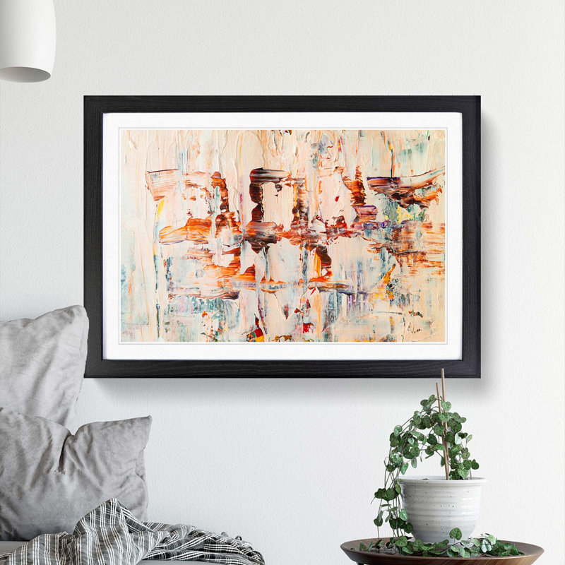 Abstract Art Painting Vol.355 by S.Johnson - Framed Print, Black Framed, 36cm H x 48cm W x 2cm D