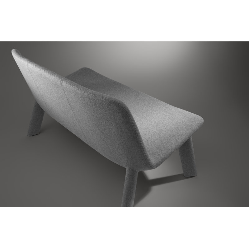 Neat Upholstered Dining Bench, Vesper Light Gray