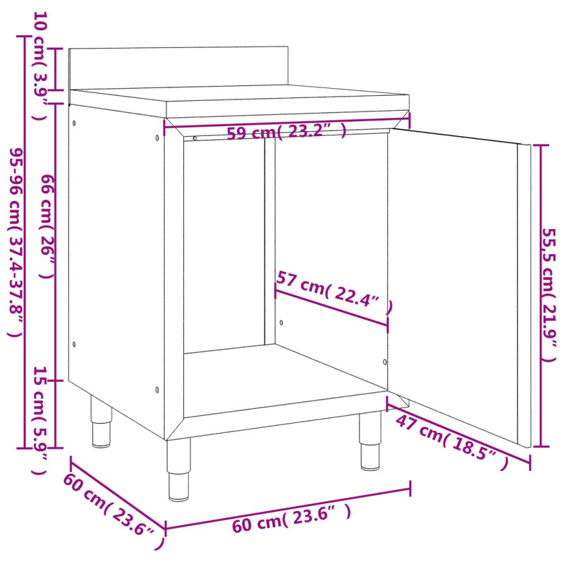 Maylis 96Cm H x 60Cm W x 60Cm D Base Unit Cabinet