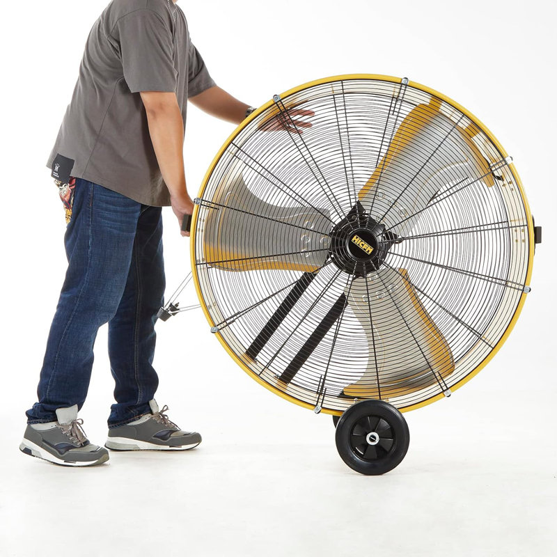 Ventilateur tambour à 2 vitesses en jaune avec puissant moteur 4 / 5HP, ventilateur commercial ou industriel