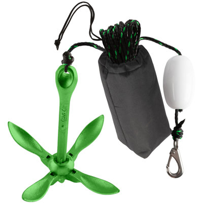 RAD Sportz Kayak Anchor - Folding Anchor for Paddle Board, SUP, Canoe, PWC, or Fishing - Jet Ski Anchor Kit with 40 ft Marine Grade Rope - Jetski and Kayak Accessories