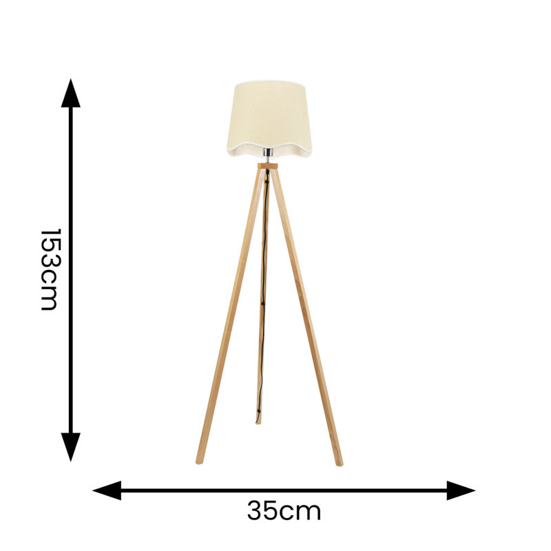 Hazen 153cm Tripod Floor Lamp, Natural, Natural/White, No