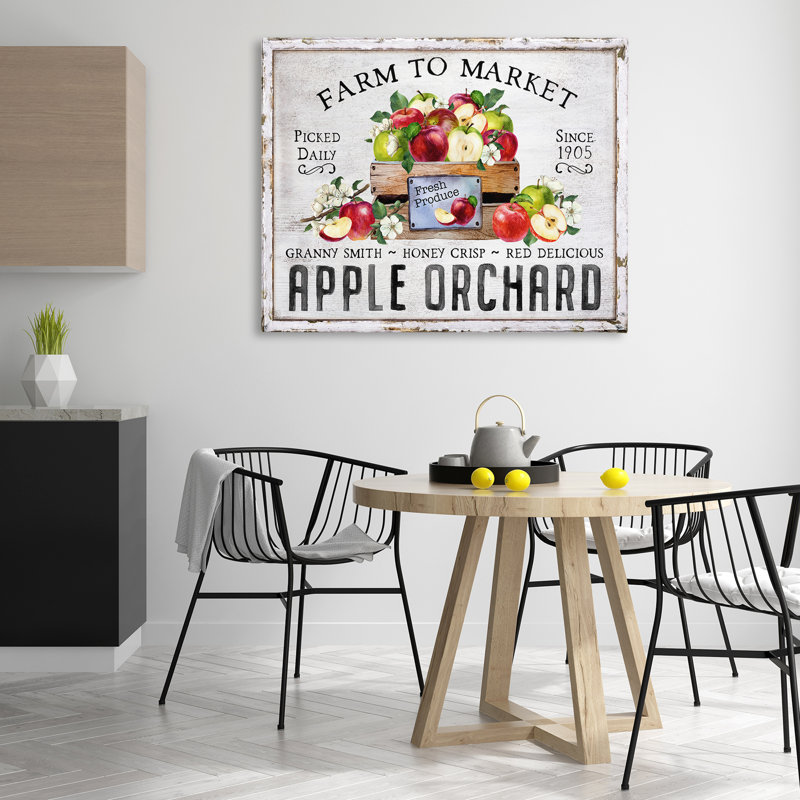 Art mural sur toile Farmhouse Apple Orchard par Creatif Belle bp-614_CN, H 36 po x l 48 po