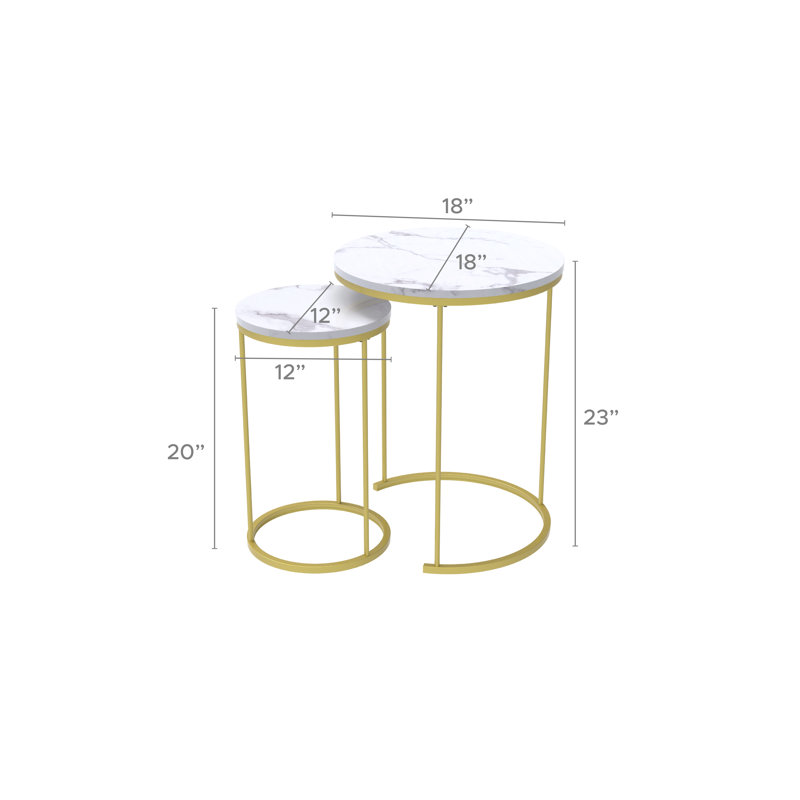 Table de bout en marbre 2 pièces