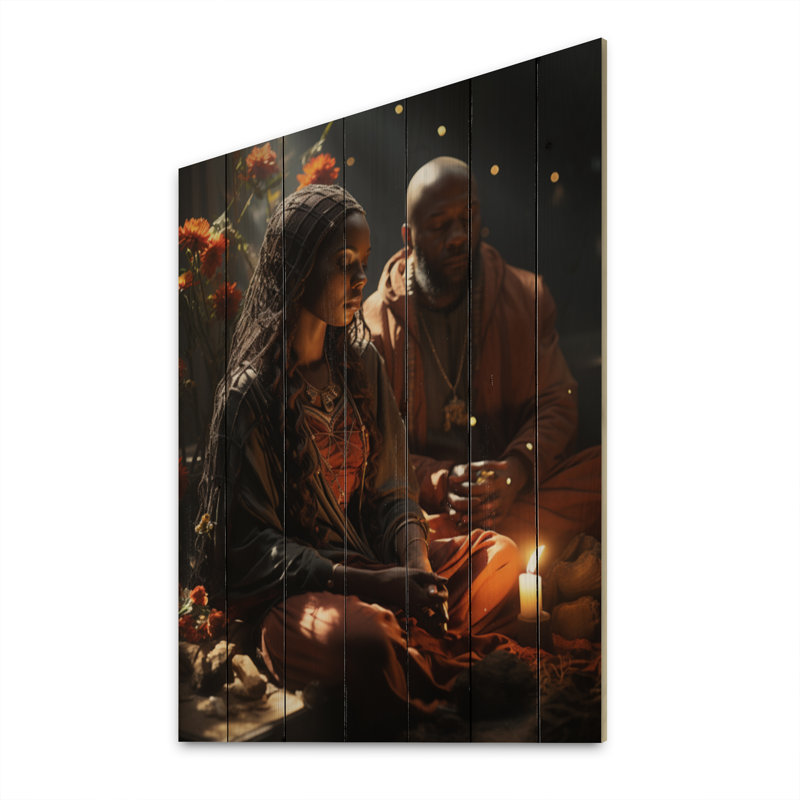 Carmelin, art afro-américain spirituel sur bois, H 20 po x l 10 po x P 0,78 po