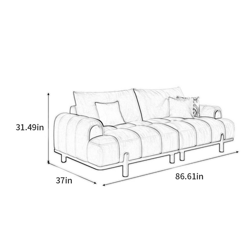 Canapé moderne de style français, H 31,49 po x l 86,61 po x P 37 po, 2