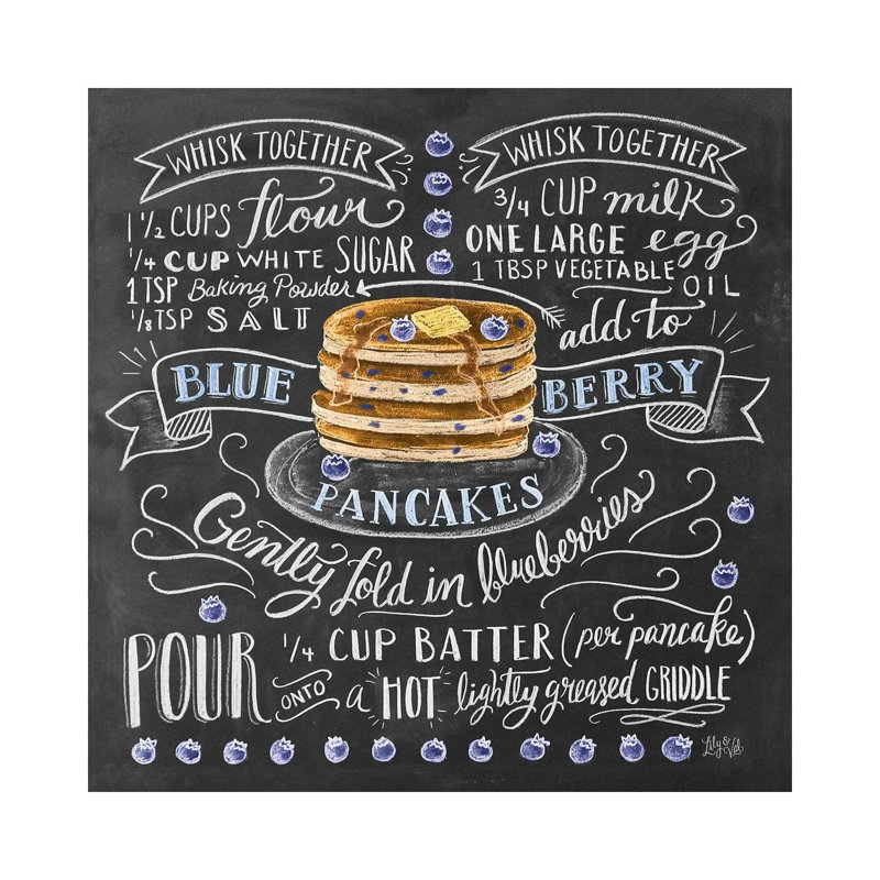 Blueberry Pancakes Recipe by Lily & Val - Wrapped Canvas Print, Brown Framed Canvas, 45.72 cm H x 45.72 cm W x 3.175 cm D