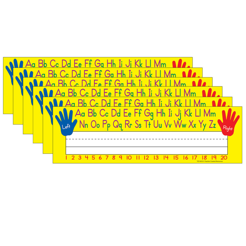 Plaques de nom de l’alphabet à gauche à droite plat