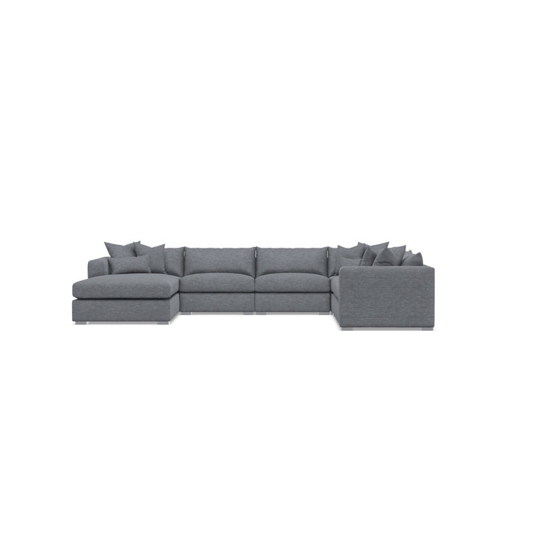 Sectional, Dark Gray Polyester