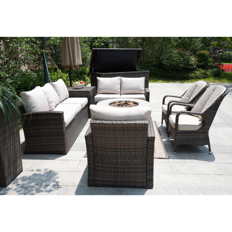 Algird - Person Patio Conversation Set with Cushions