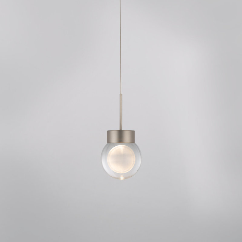 Satin Nickel Mini Globe LED Pendant Light