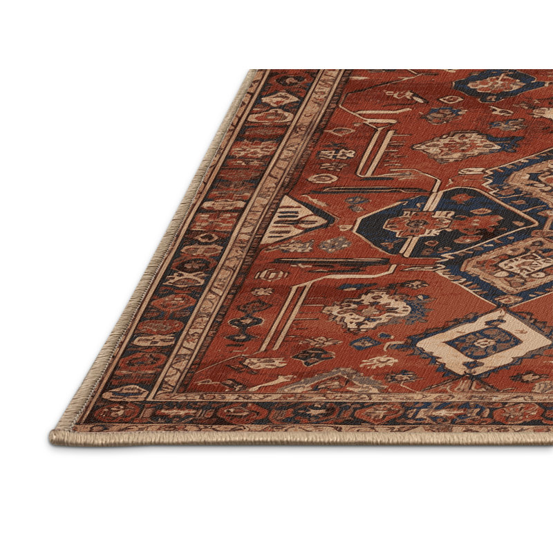 Machine Washable Persian Brown Area Rug, Square 7'