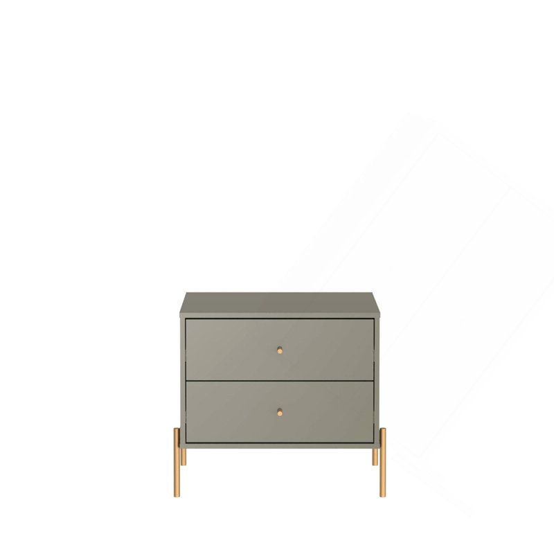 25" Nightstand In Sage Gray (2-Drawer), Gray
