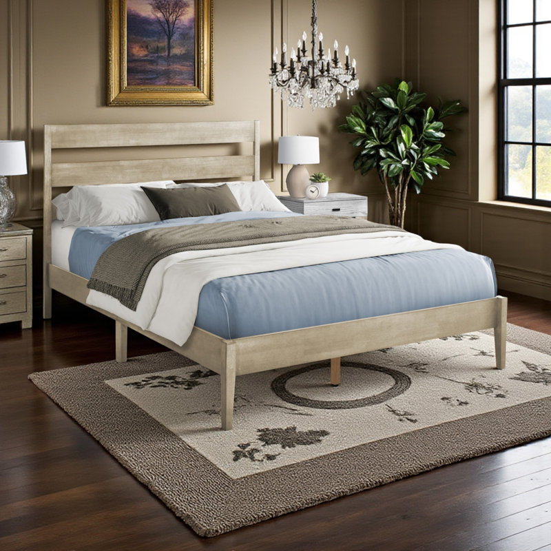 Grand lit plateforme Colette Contemporary, Gris