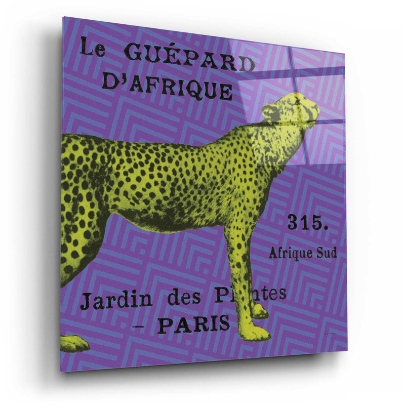 Art mural en verre Trinx «Bright Safari Leopard» par Sue Schlabach, H 12 po x l 12 po